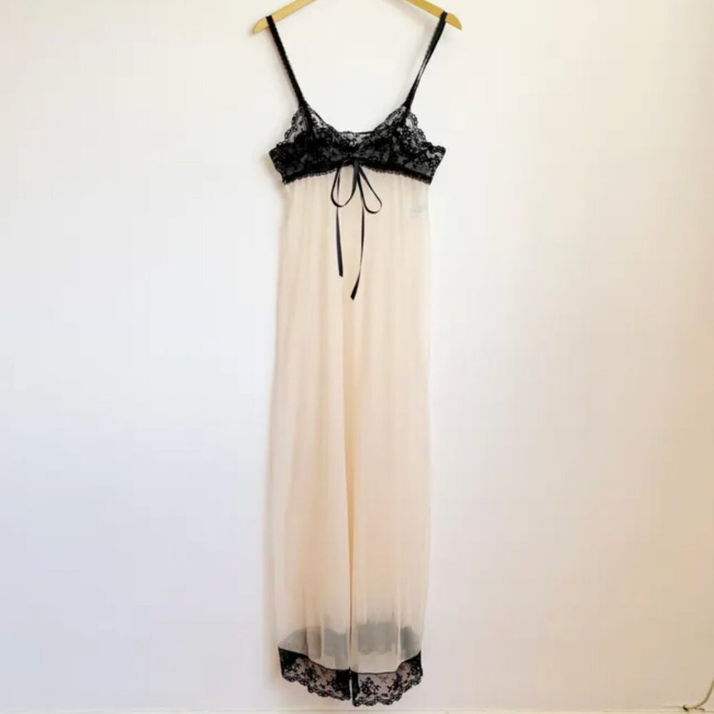 last call closet closing :*) vintage 60s full length sheer nude slip dress